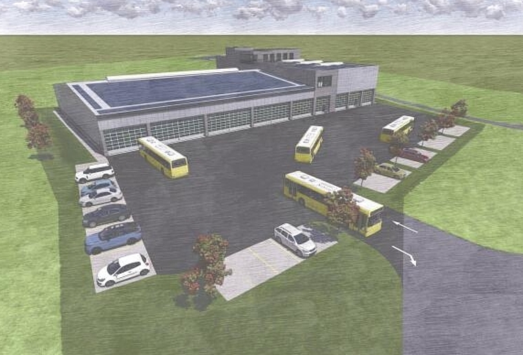 Die neue Postauto-Einstellhalle in Affoltern soll bis Mai 2025 fertiggestellt werden. (Bild zvg)
