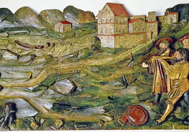 Die älteste bekannte Darstellung von Tells Apfelschuss wird dem Luzerner Hans Küng zugeschrieben und dürfte um 1523 entstanden sein. Gemeinsame Sagen wie diese stärkten das Gemeinschaftsgefühl zwischen den eidgenössischen Orten ebenso wie die A