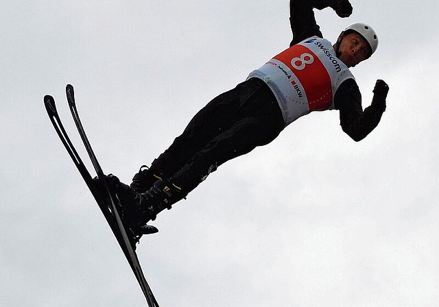 Der Stärkste auf der Jumpin-Wasserschanze: Stanislau Hladchenka holte sich am Masters den Sieg. (Bild Thomas Stöckli)