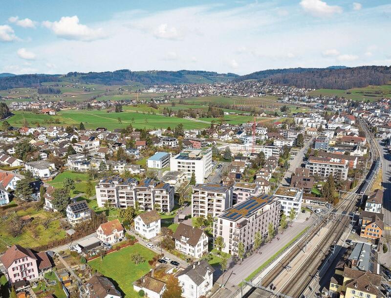 Genau 67 Wohnungen in unmittelbarer Nähe zum Bahnhof Affoltern sollen an der Bergstrasse entstehen.
(Visualisierung Website Im Schwanden)