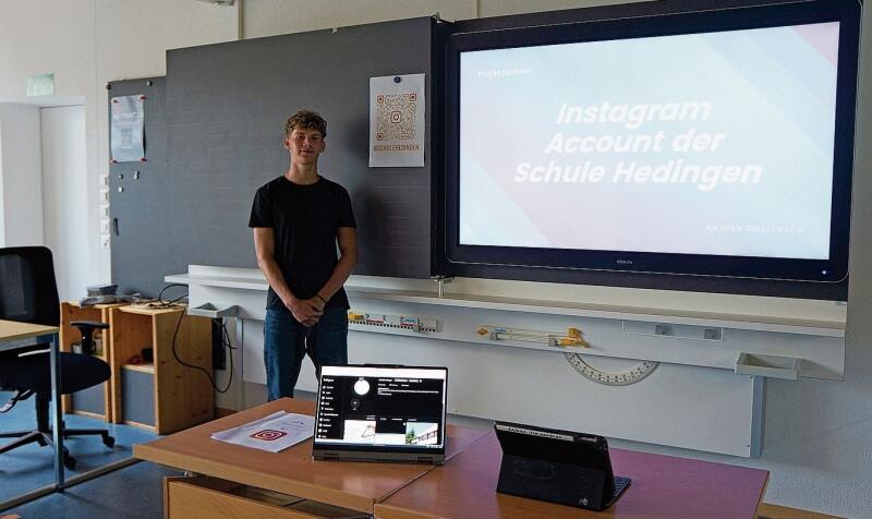 Dank des Abschlussprojekts von Anjuan Birkelbach hat die Schule Hedingen nun einen eigenen Instagram-Account. (Bilder Claudia Maag)