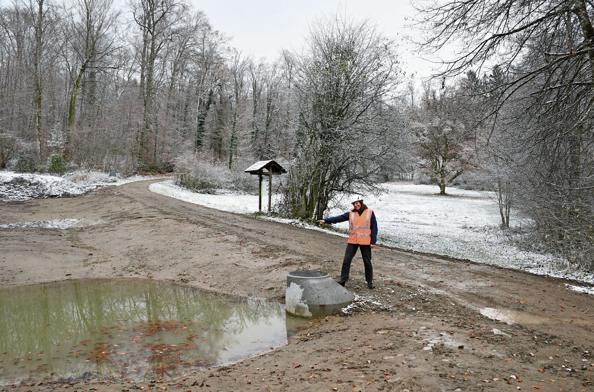 Barbara Krummenacher zeigt das Projekt zur Moorregeneration bei Bisliken Nord und Munimatten. (Bilder Claudia Eugster) Barbara Krummenacher zeigt das Projekt zur Moorregeneration bei Bisliken Nord und Munimatten. (Bilder Claudia Eugster)