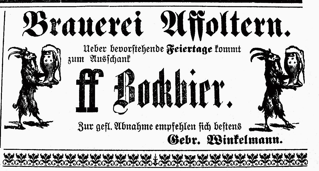 Zeitgemässe Werbung für einen Bieranlass in Affoltern. (Bild Ortsmuseum Affoltern) Zeitgemässe Werbung für einen Bieranlass in Affoltern. (Bild Ortsmuseum Affoltern)