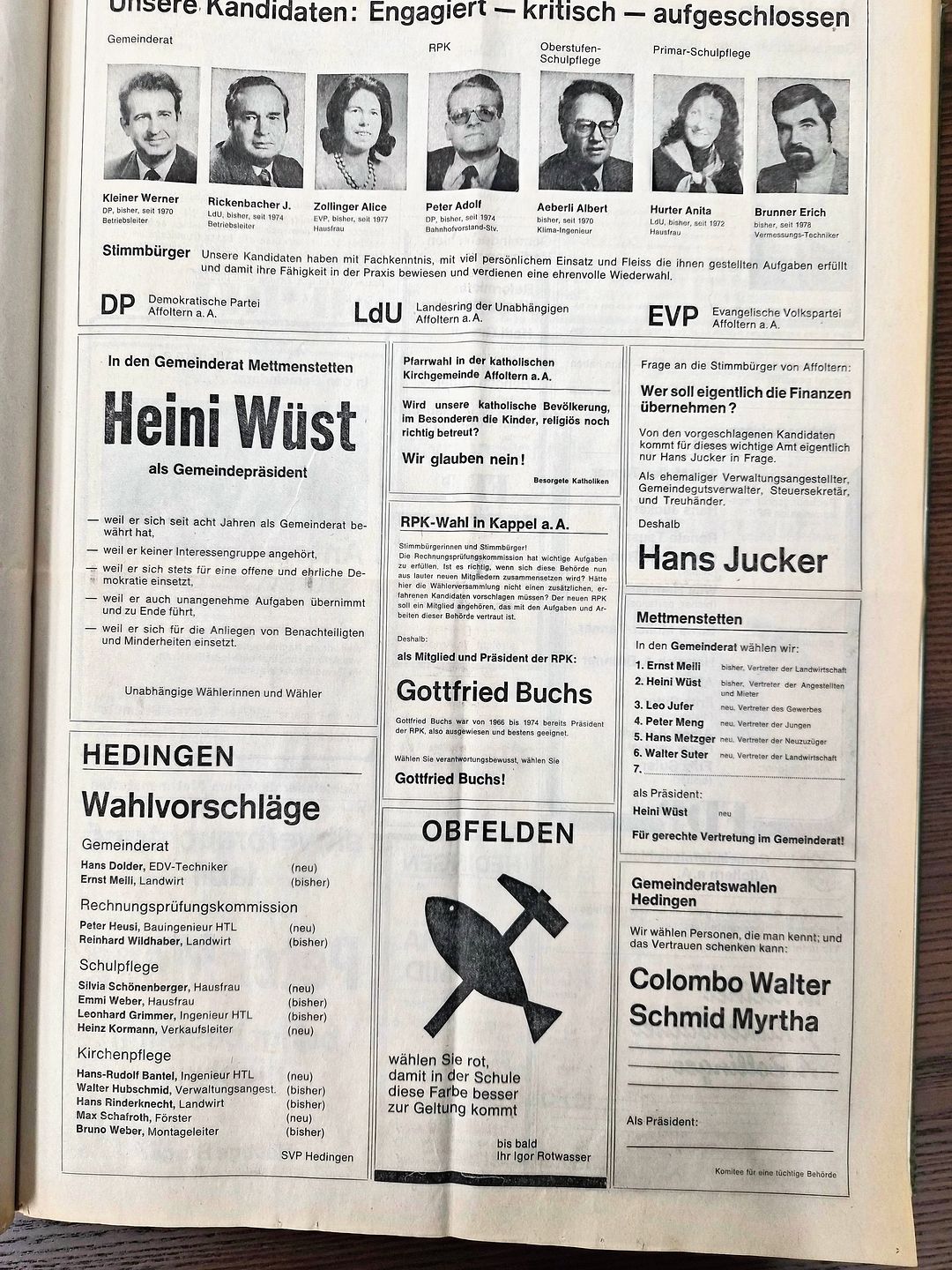 In den 90er-Jahren wurden noch ganze Seiten im «Anzeiger» mit Wahlpropaganda gefüllt. Ein Traum für jeden Verlagsleiter. In den 90er-Jahren wurden noch ganze Seiten im «Anzeiger» mit Wahlpropaganda gefüllt. Ein Traum für jeden Verlagsleiter. (Bilder Archiv «Anzeiger»)