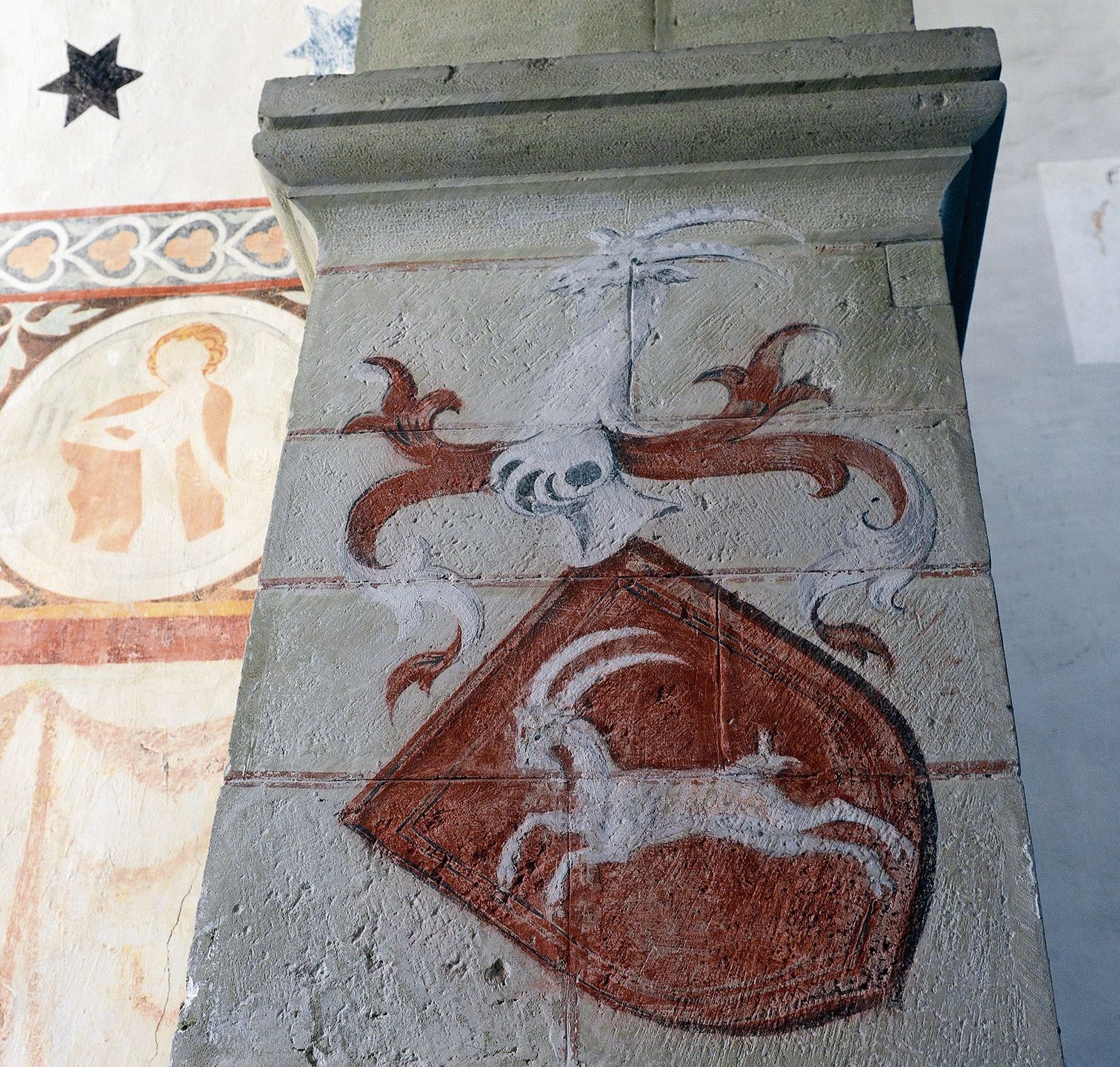 Am Eingang der Kapelle der heiligen Petrus und Paulus war das Wappen der «Böcke» genannten Uerzliker Ritter angebracht, dank einer Vergabung Ritter Heinrichs von Uerzlikon an das Kloster im Jahr 1232. (Bilder Erika Schmid)