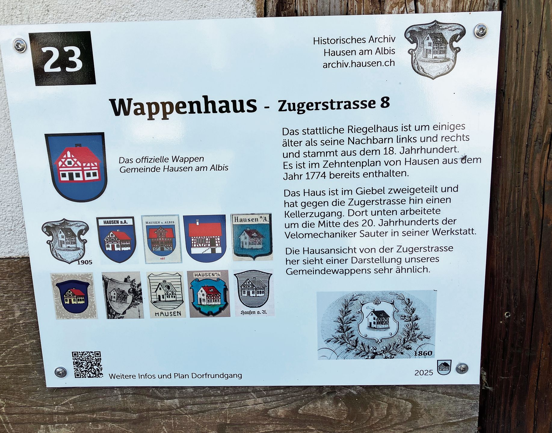 Das Haus an der Zugerstrasse 8 gleicht stark dem Hausemer Wappen.