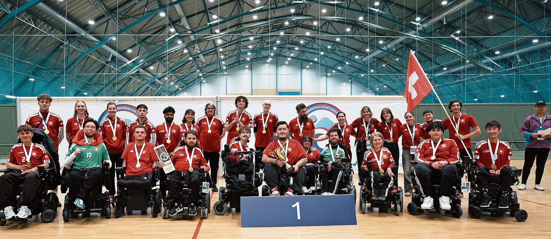 Das Schweizer Powerchair-Team ist glücklich – die Schweiz ist Weltmeister! (Bild Tamara Reichle)