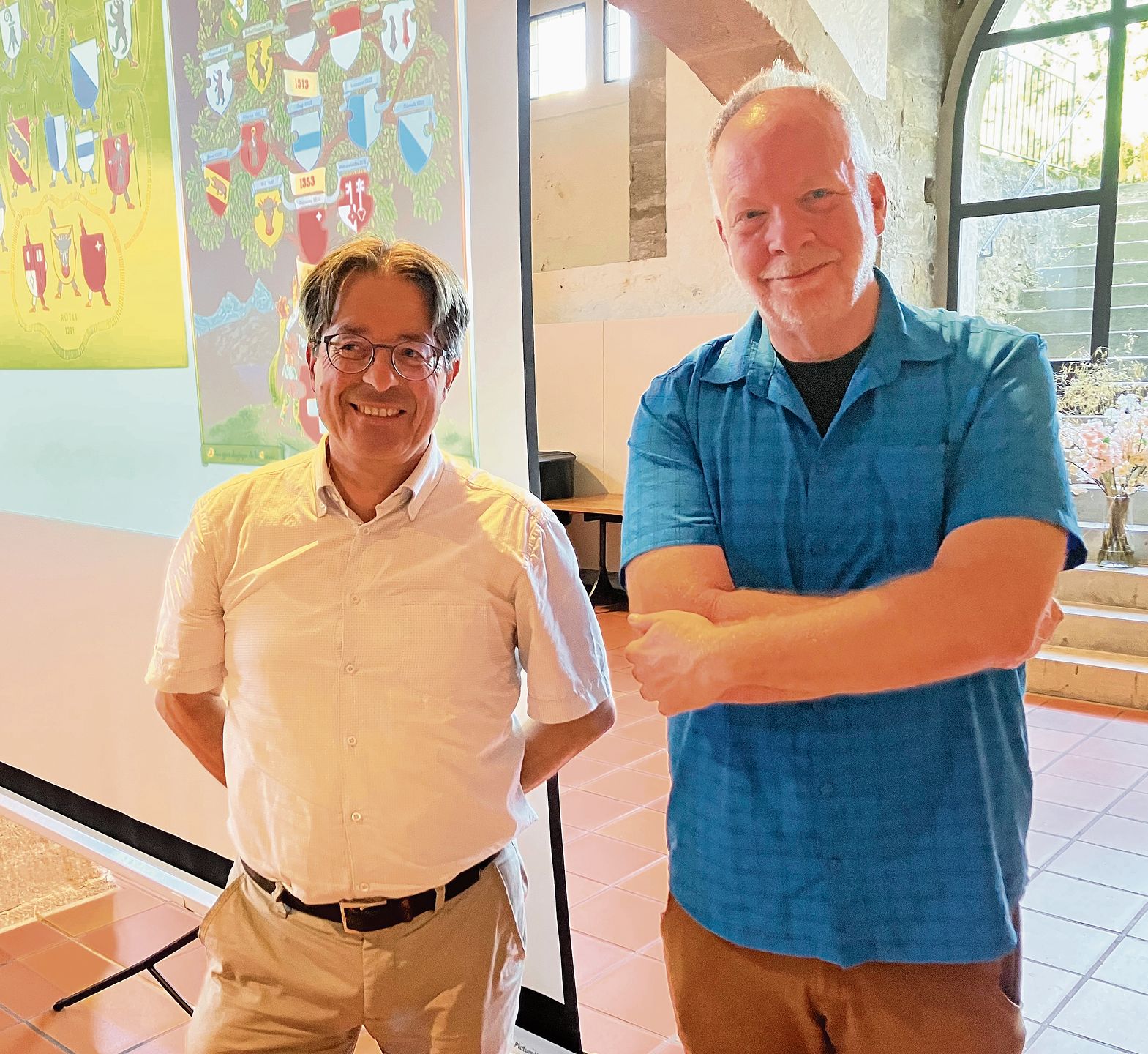Die Historiker Peter Niederhäuser (links) und Bruce Gordon referierten über den Landfrieden und Huldrych Zwingli. 
