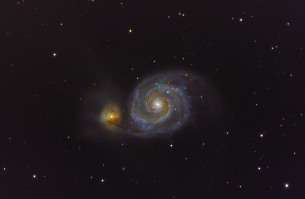 Die «Whirlpool Galaxie» M51, aufgenommen im Mai 2020. (Bilder Fabio Sperduto)
