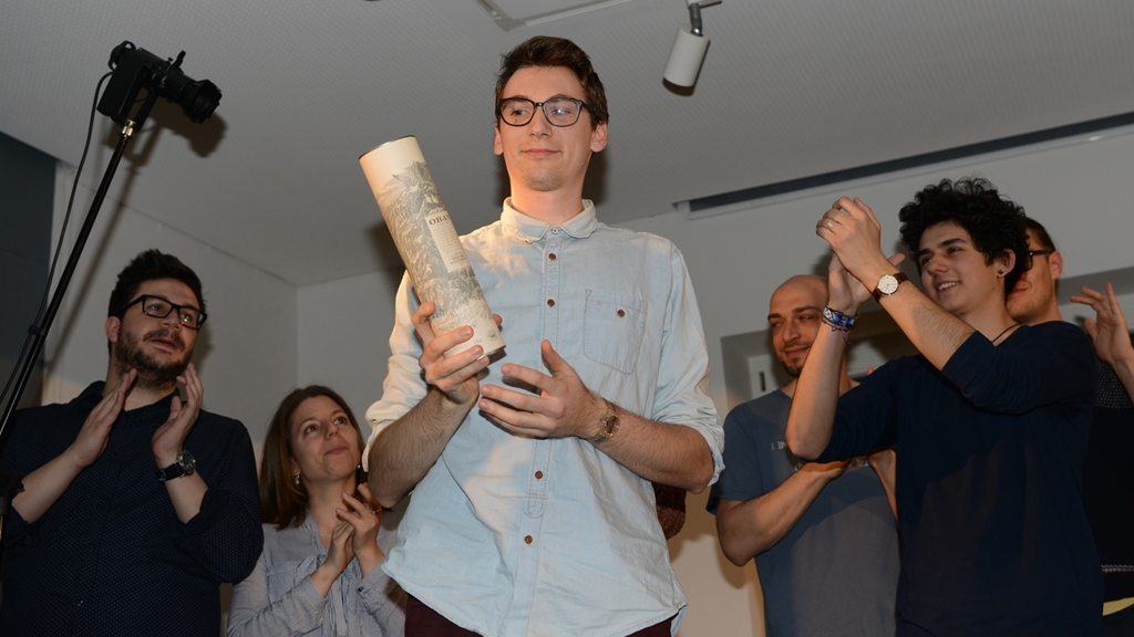 Michael Frei gewann die neunte Ausgabe des Poetry Slam. (Bilder Denise Bohnert)
