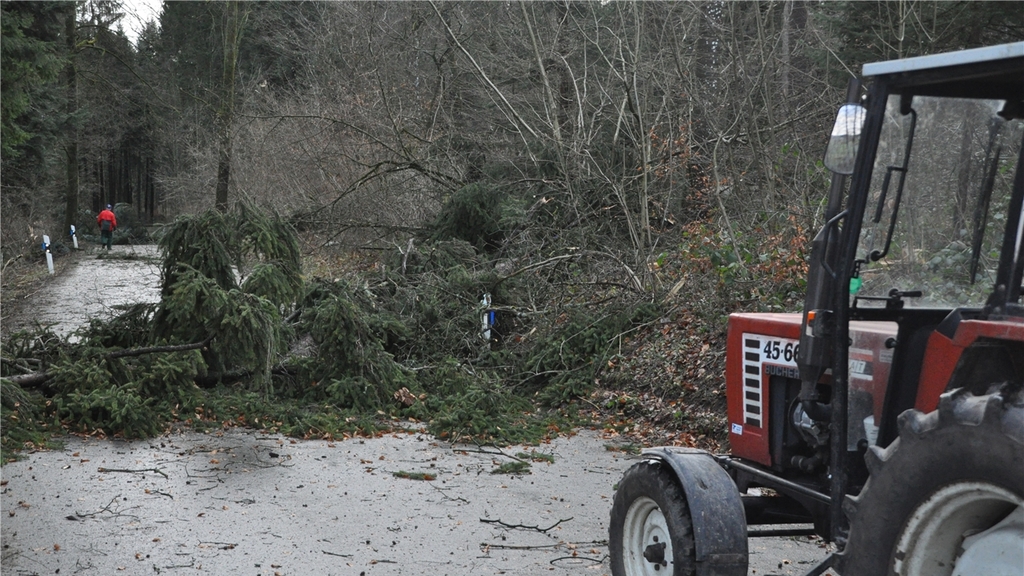 Kein Durchkommen mehr auf der Verbindungsstrasse zwischen Obfelden und Maschwanden. (Bild Werner Schneiter) Kein Durchkommen mehr auf der Verbindungsstrasse zwischen Obfelden und Maschwanden. (Bild Werner Schneiter)