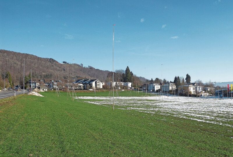 Die Baugespanne des Projekts «Rauchmatt» an der Rifferswilerstrasse. (Bilder Marianne Voss)