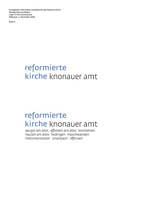 «Reformierte Kirche Knonauer Amt» oder... «Reformierte Kirche Knonauer Amt» oder...